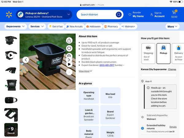 Hand spreader for seeds and filtilizer 1