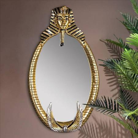 the spirit of tutankhamen, egyptian oval mirror wall sculpture 1