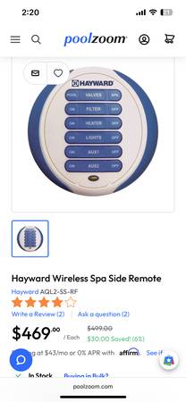 Spa side remote- Hayward 1
