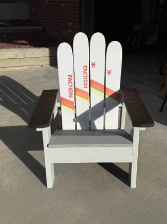 EXTREMELY DURABLE ADIRONDACK CHAIR MADE FROM SKIS 1