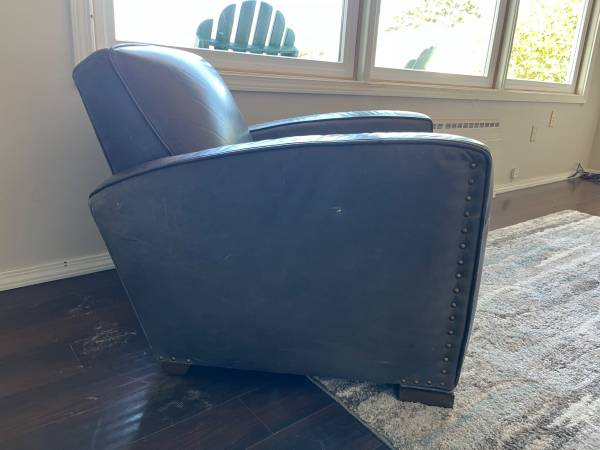 Restoration Hardware Leather Library Chair 1