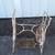 White Cast Iron Treadle Sewing Machine with wheel Miss Left Back leg. 9 thumbnail