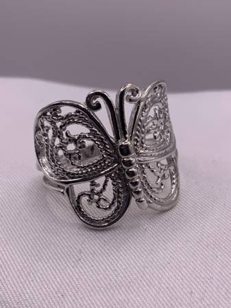 Lady's Silver Butterfly Ring 925 Silver 3.22g 1
