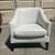 Crate and Barrel genuine leather barrel chair in creme-white 2 thumbnail