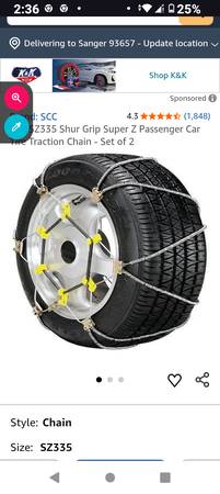 Shur grip size335 chains for tires 1