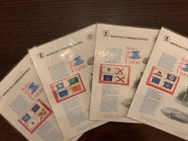 STAMPS: USPS COMMEMORATIVE STAMP PANELS - STATE FLAGS 1