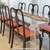 Lucite and glass Dining room table and 6 black Queen Anne chairs 2 thumbnail