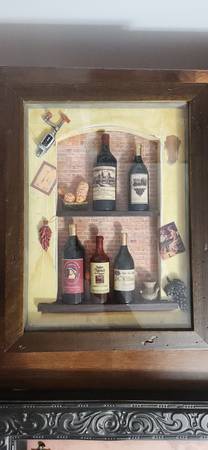 Wine Bottle (miniature) wall Shadow Box ... rare 1