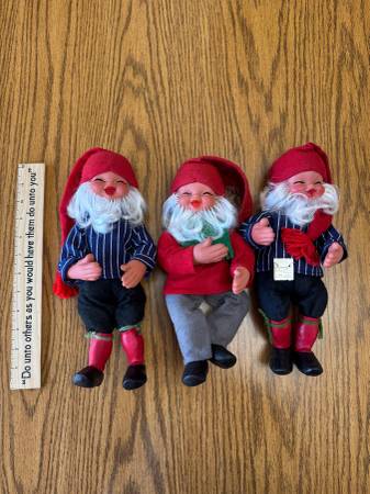 Vintage Norwegian "Arne Hasle" Nisse Dolls--Set of 3 1