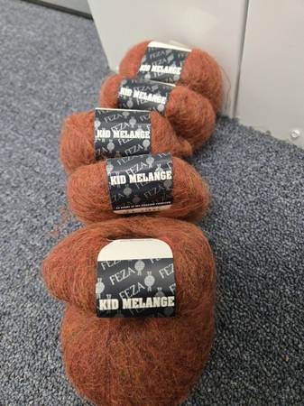 6 balls Feza Rust Orange Yarn Kid Melange 1
