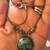 Vintage Sterling Silver Necklace with NATURAL Green Turquoise Stones 1 thumbnail