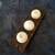 Rustic Handcarved Wooden Rectangular 3 Ball Candle Holder 4 thumbnail