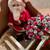 Vintage Santa, with his Painted, Wooden Sleigh / 8 Reindeer. 1 thumbnail