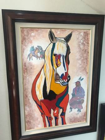 ORIGINAL FRAMED IMPRESSIONIST ACRYLIC PAINTING "GHOSTS FROM THE PAST 1