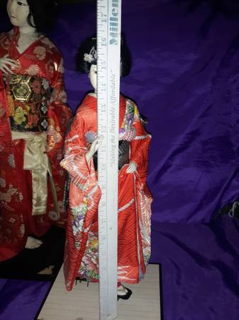 2 Geisha Chinese Collectible Dolls on Stands - $225 (Dothan)63438733277187121
