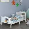 Toddler Solid Wood Standard Bed by Harriet Bee, w/ mattress, protector 1