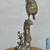 Large 21" brass statue depicting an owl & 2 small birds on tree stump 12 thumbnail