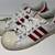 Adidas white leather & red stripes shoes mens size 7 / womens 8.5 1 thumbnail