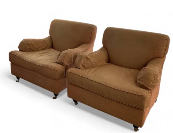 baker milling club chairs pair set 1