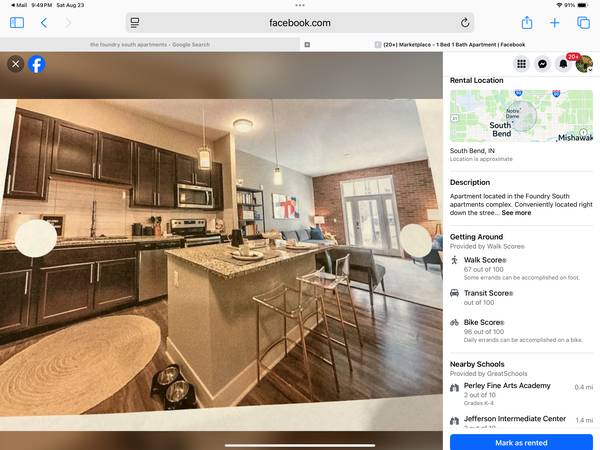 $2,000 / 1br - 804ft2 - Apartment for sublease (South Bend)63935710019075120
