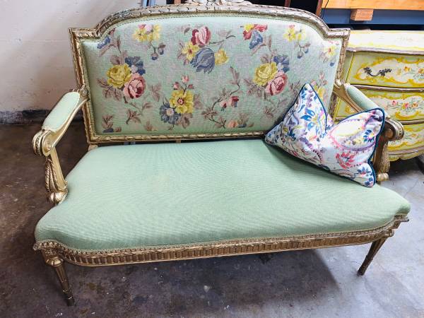 Antique Aubosson Settee 1