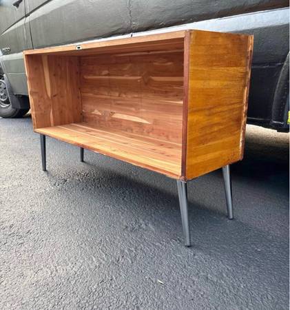 Repurpose Cedar chest Bookcase/record cabinet. 1