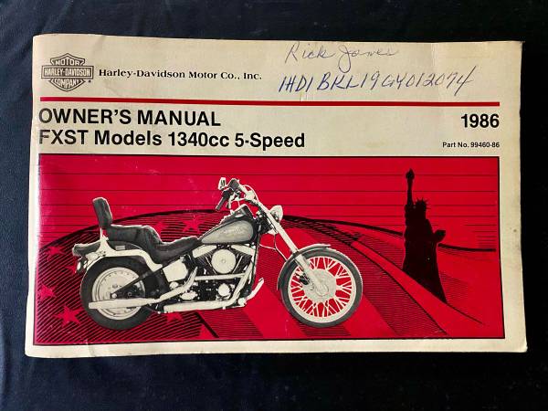 1986 Harley-Davidson FXST Owner's Manual 1