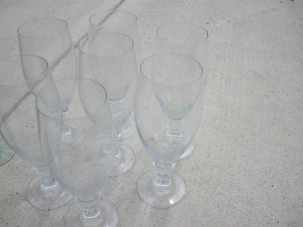 6 glasses, 8" tall 1