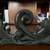 Paperweight Hand-Carved Obsidian Calligraphy Brush Holder Double Fish Design 3 thumbnail