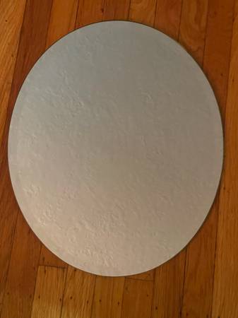 Oval Frameless Mirror With Beveled Edge 19.5" x 16" 1