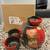 Omotenashi Boxed Saki Set Carafe and 2 Cups Black Burgundy New. 3 thumbnail