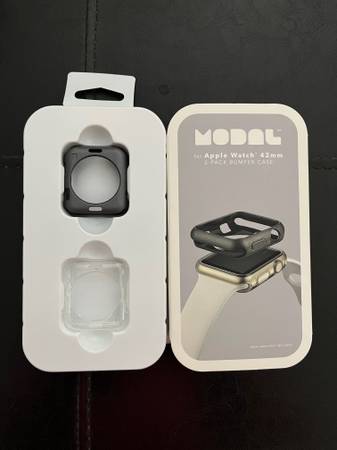 Bumper for Apple Watch 42mm (2-Pack) Space Gray/Clear-New 1