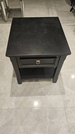 Black wooden side table 1