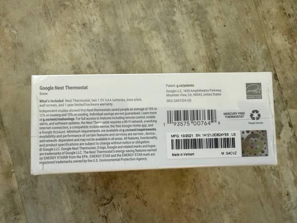 Google Nest Thermostat - $85 (Norwood)63439095766145122