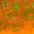 GREEN Depression URANIUM GLASS 14Pc PEDESTAL BOWL Shot PLATE Saucers+ 2 thumbnail