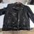 Unisex Black Leather Lined Motorcycle Jacket Size Large 1 thumbnail