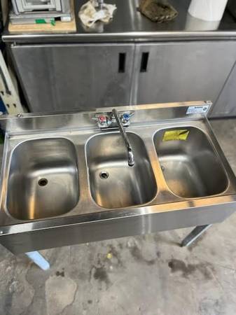 Bar Sink Commercial, 3 bowl 1