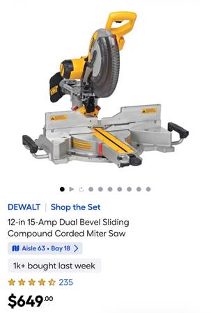Dewalt 12” dual bevel compound sliding miter saw with stand 1