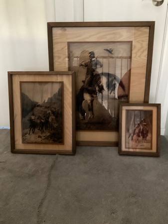 Frederic Remington Western Cowboy Native American wall art 1