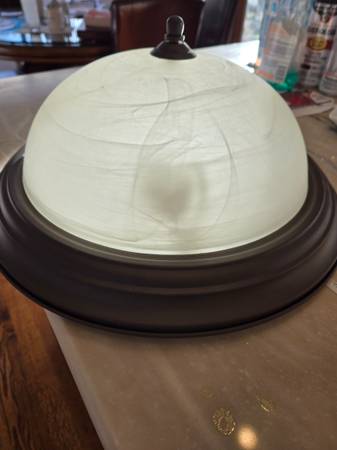 Dome, ceiling 3 light fixture. Antique bronze 1