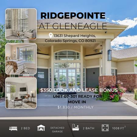 $1,830 / 2br - 1008ft2 - 2 habitaciones / 2 baños | $1,830 + 1 MES GRATIS | Servicios modernos (Colorado Springs)63687154204163120