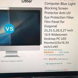 Computer Blue Light Blocking Screen Protector 25-27" 1