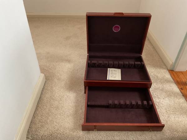 Vintage Naken’s tarnish-proof wooden silverware chest-Empty Box 1