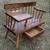 Antique Wood Hitchcock Style Phone Table Gossip Bench With Drawer 1 thumbnail