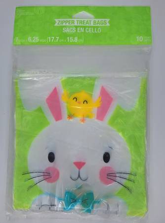 Creative Converting Easter Bunny and Chick ZipperTreat Bags, 10 count, Multicolo 1