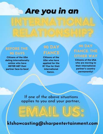 SEEKING REAL LIFE INTERNATIONAL COUPLES  - Major TV Network Casting 1