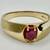10K Yellow Gold Synthetic Ruby Gent's Stone Ring 4 thumbnail