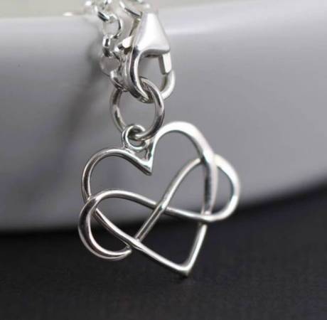 STERLING SILVER INFINITY HEART NECKLACE (New In Box) 1