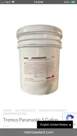 paramastic expandable sealant for Foundations and walls-4 gallon 1