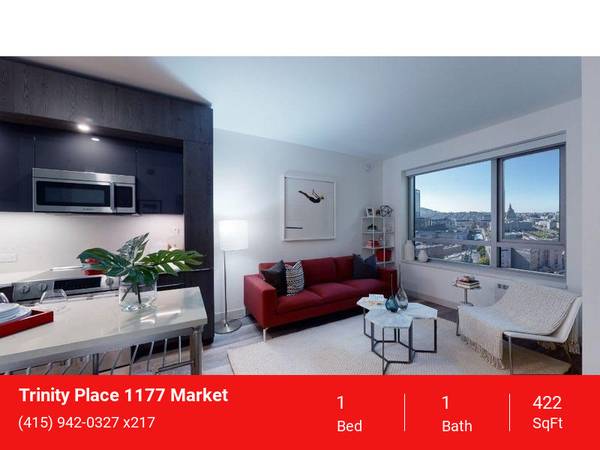 $2,854 / 1br - 422ft2 - High-rise modern apartments with luxury amenities (downtown / civic / van ness)63658045426305123